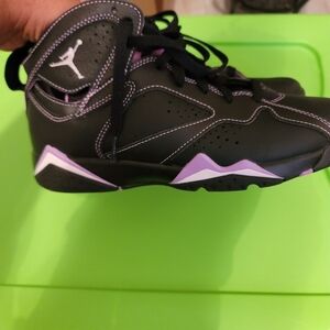Jordan Black and Lavender High-Top Sneakers
